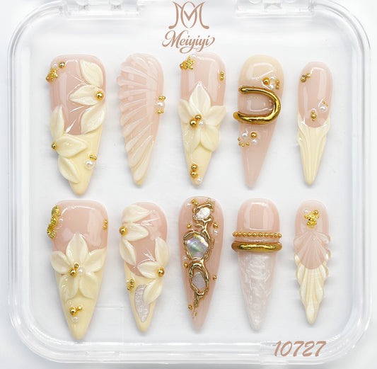 10727-MYY's designer original high-end design customized luxury hand-painted wearable nail art