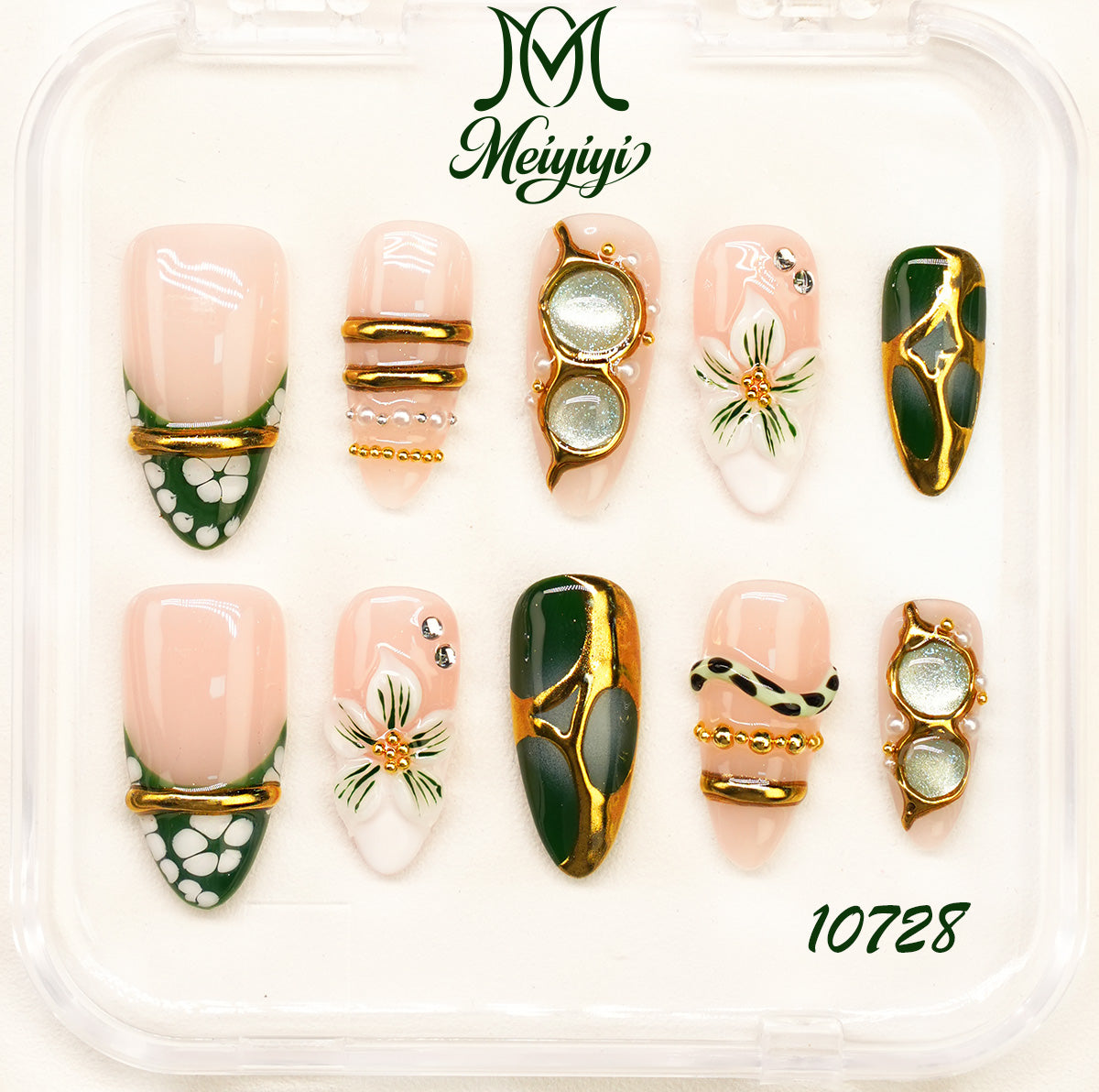 10728-MYY's designer original high-end design customized luxury hand-painted wearable nail art