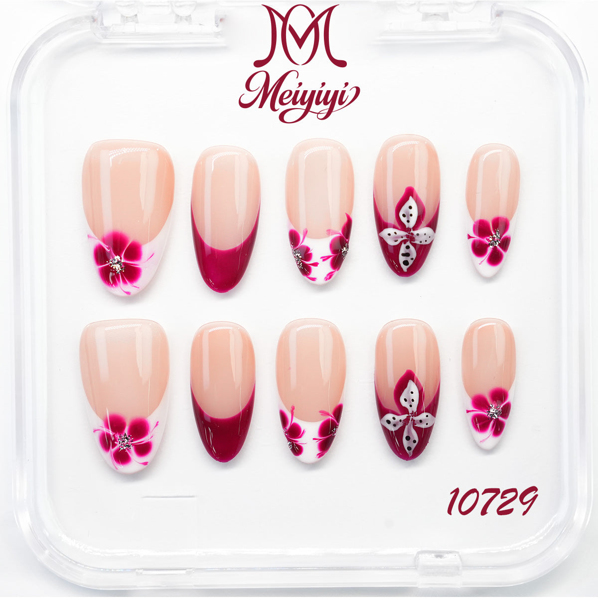 10729-MYY's designer original high-end design customized luxury hand-painted wearable nail art