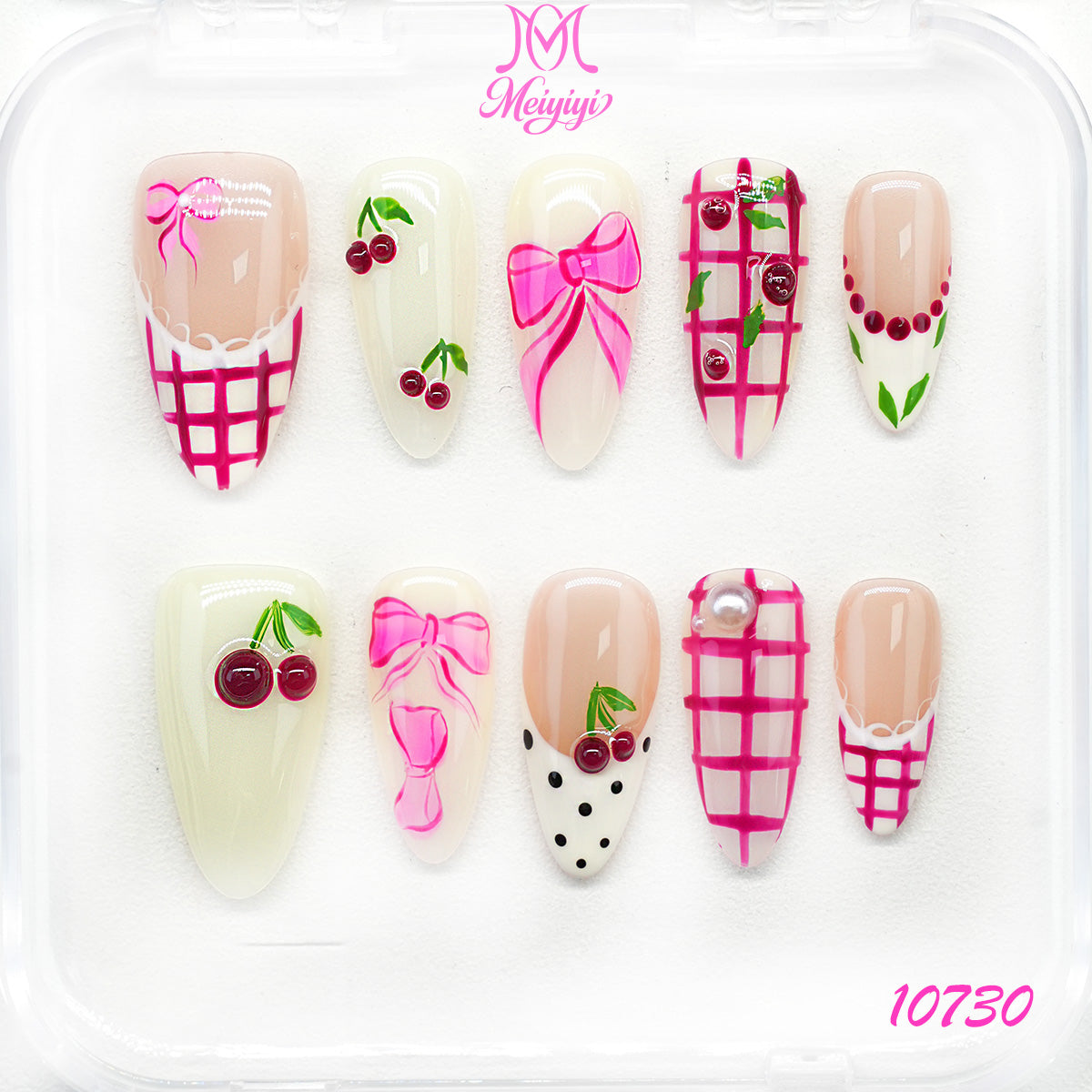 10730-MYY's designer original high-end design customized luxury hand-painted wearable nail art