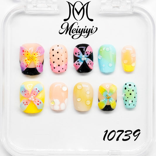 10739-MYY's designer original high-end design customized luxury hand-painted wearable nail art