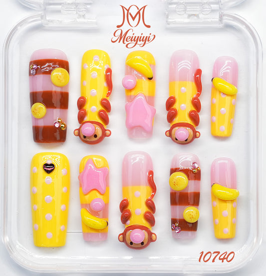 10740-MYY's designer original high-end design customized luxury hand-painted wearable nail art