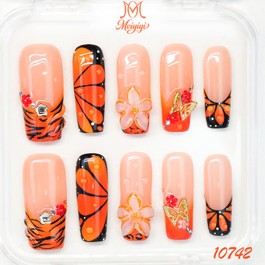 10742-MYY's designer original high-end design customized luxury hand-painted wearable nail art