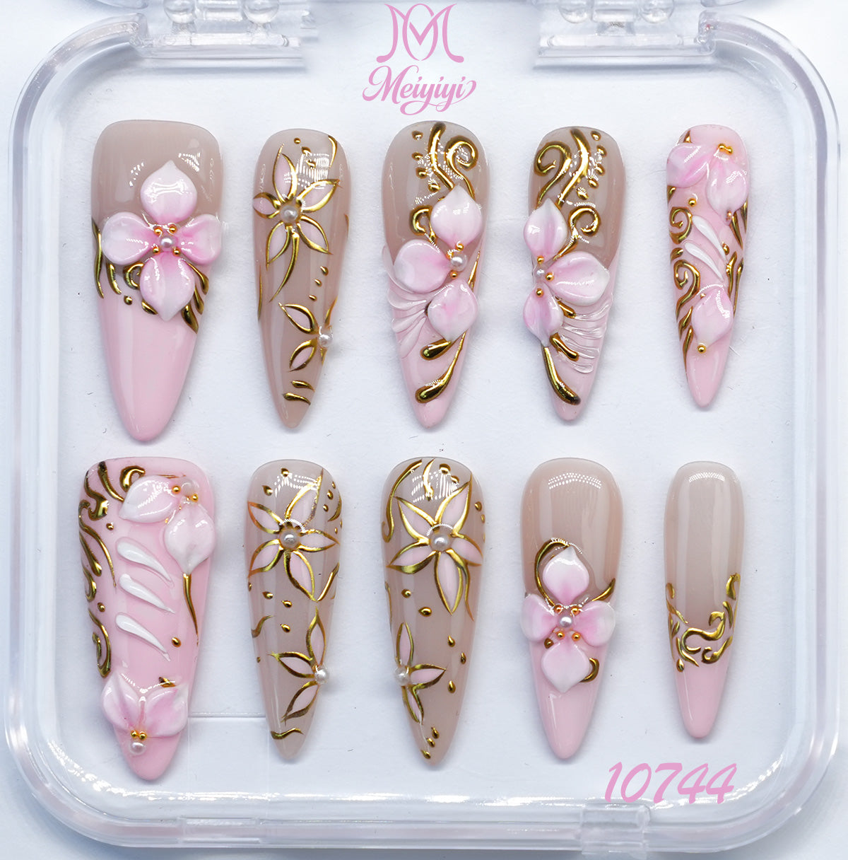 10744-MYY's designer original high-end design customized luxury hand-painted wearable nail art