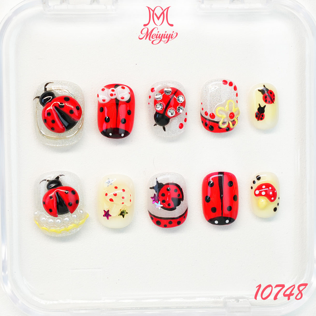10748-MYY's designer original high-end design customized luxury hand-painted wearable nail art