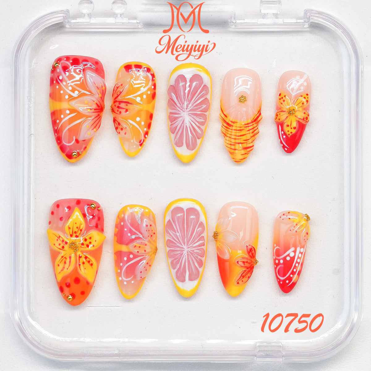 10750-MYY's designer original high-end design customized luxury hand-painted wearable nail art