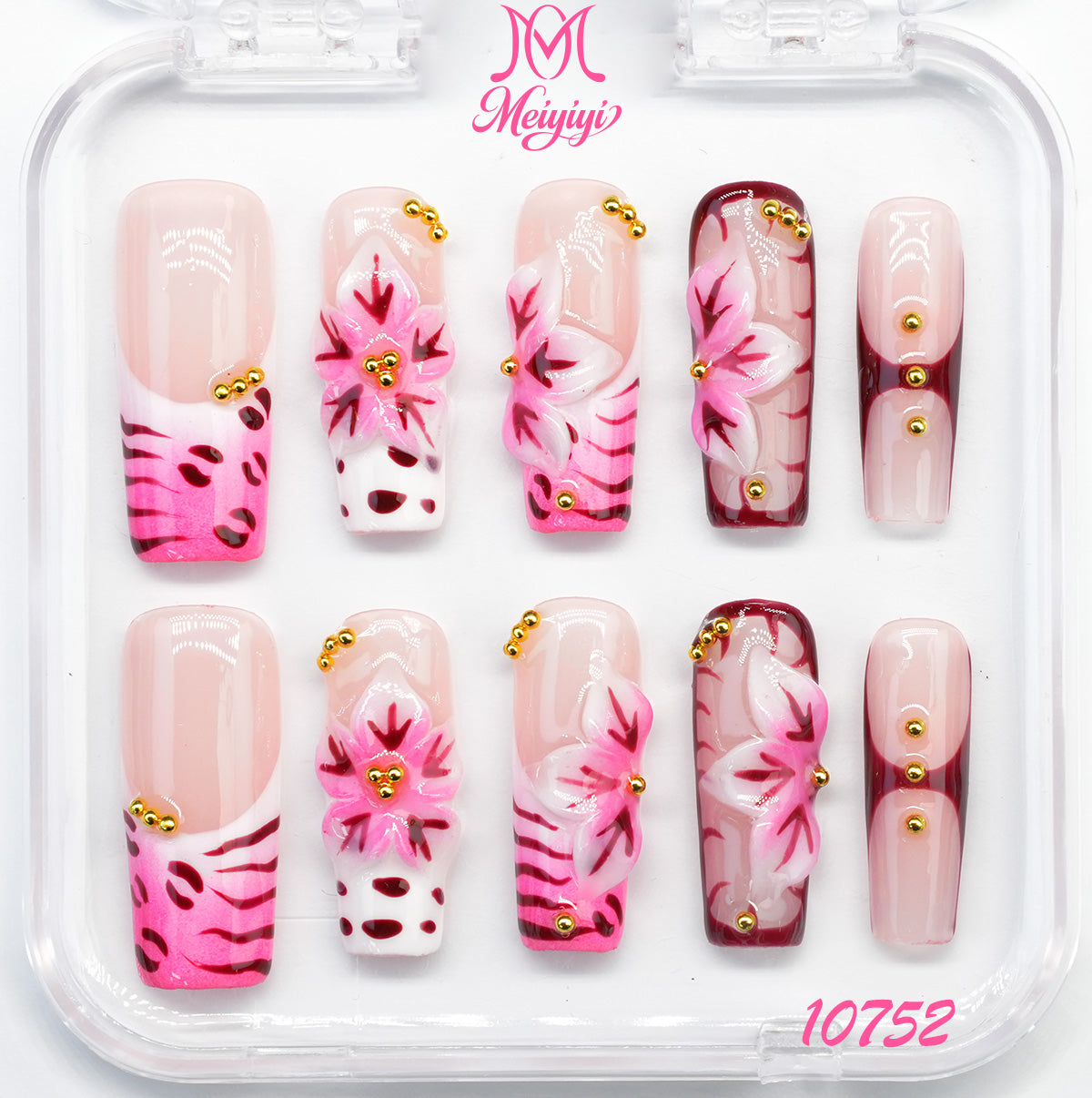 10752-MYY's designer original high-end design customized luxury hand-painted wearable nail art