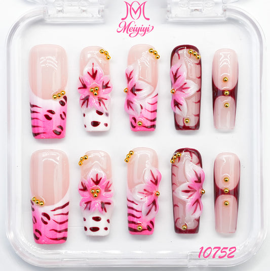10752-MYY's designer original high-end design customized luxury hand-painted wearable nail art