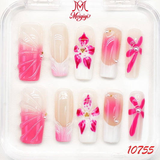 10755-MYY's designer original high-end design customized luxury hand-painted wearable nail art
