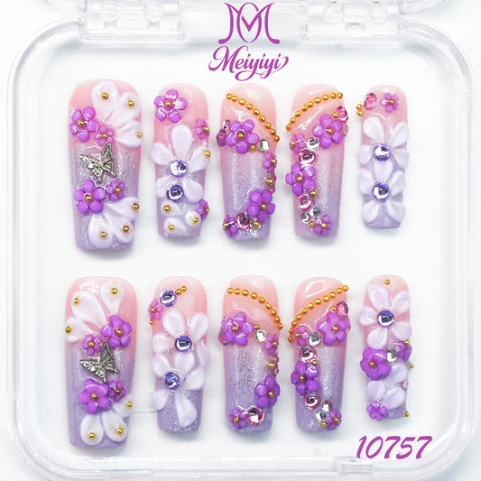 10757-MYY's designer original high-end design customized luxury hand-painted wearable nail art