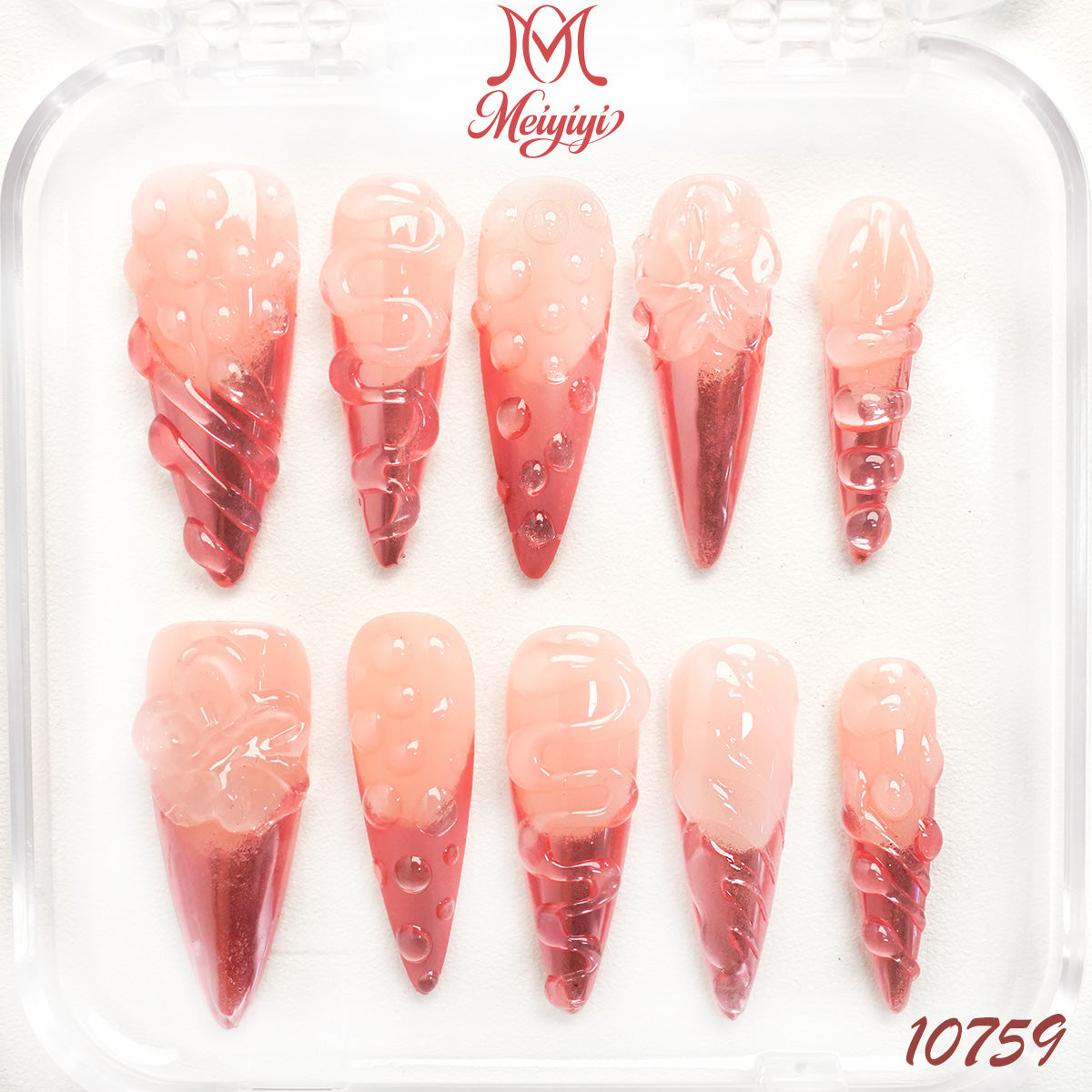 10759-MYY's designer original high-end design customized luxury hand-painted wearable nail art
