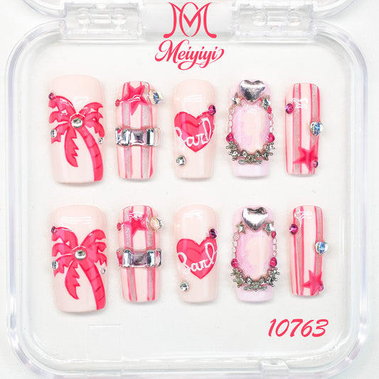 10763-MYY's designer original high-end design customized luxury hand-painted wearable nail art