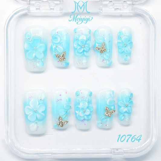 10764-MYY's designer original high-end design customized luxury hand-painted wearable nail art