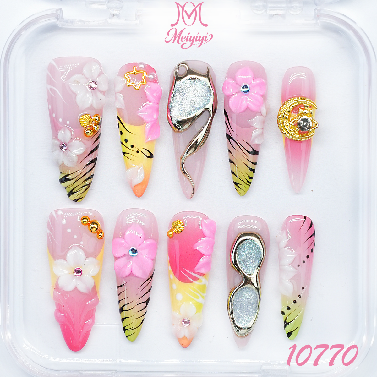 10770-MYY's designer original high-end design customized luxury hand-painted wearable nail art