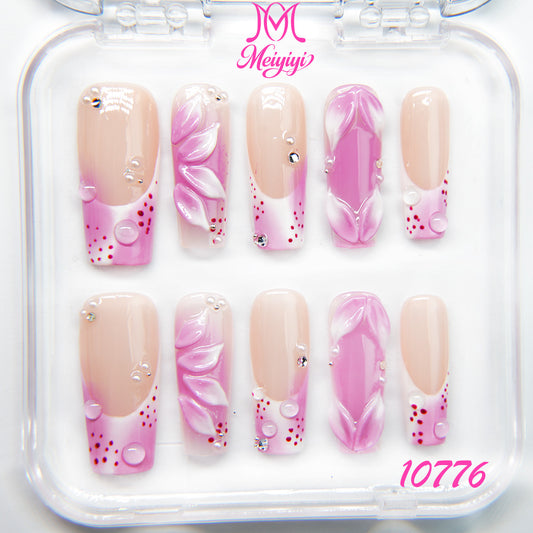 10776-MYY's designer original high-end design customized luxury hand-painted wearable nail art