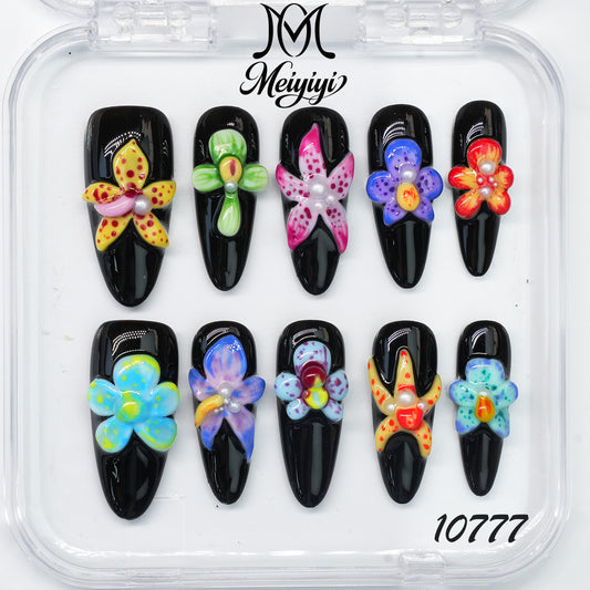 10777-MYY's designer original high-end design customized luxury hand-painted wearable nail art