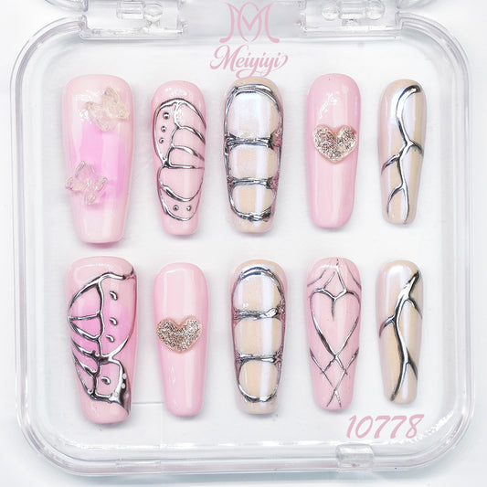 10778-MYY's designer original high-end design customized luxury hand-painted wearable nail art