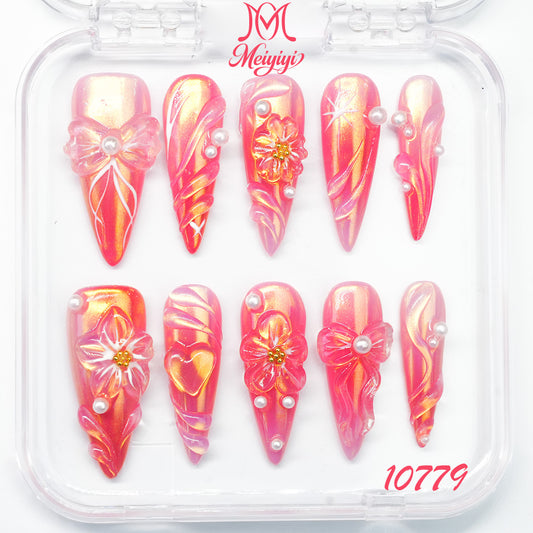10779-MYY's designer original high-end design customized luxury hand-painted wearable nail art