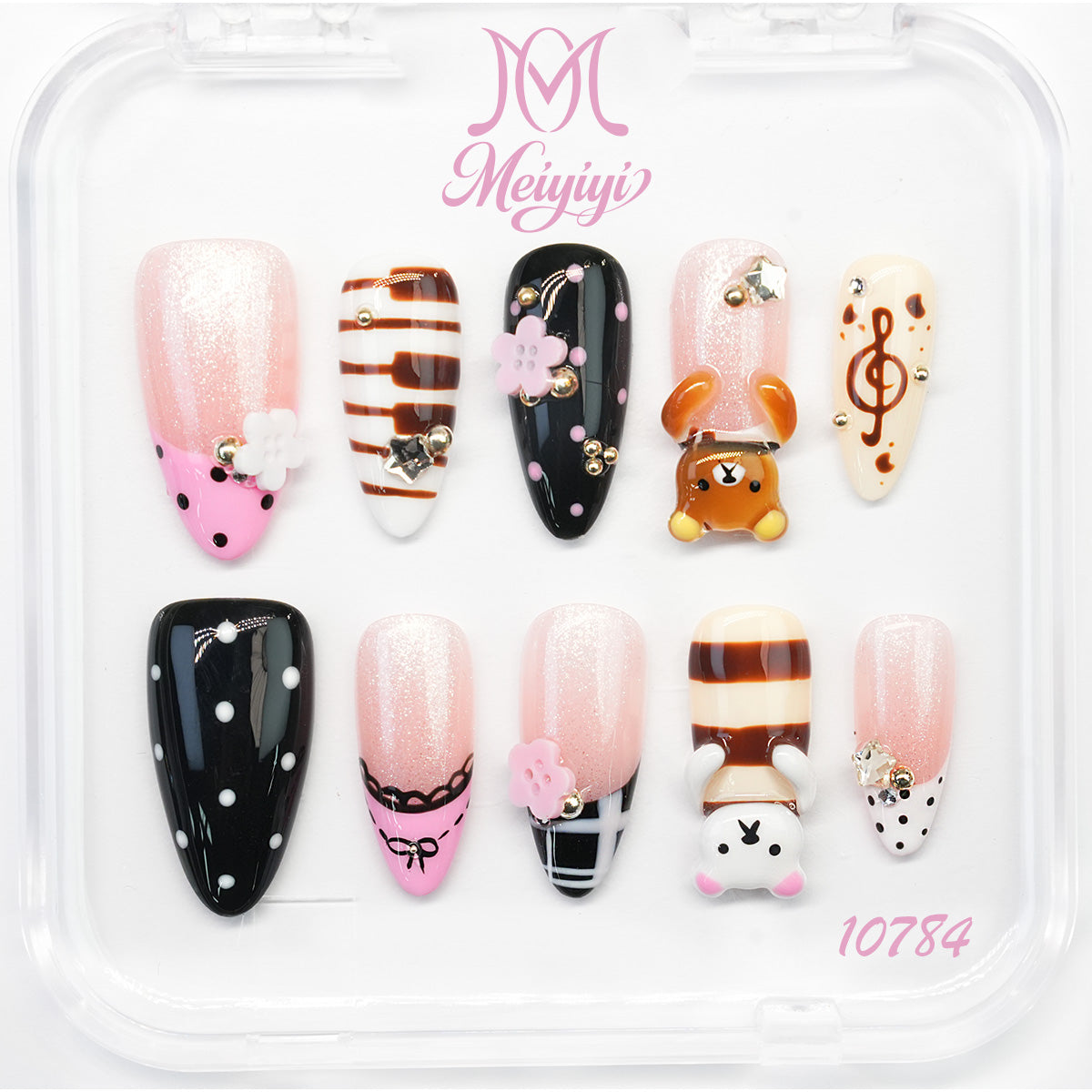 10784-MYY's designer original high-end design customized luxury hand-painted wearable nail art