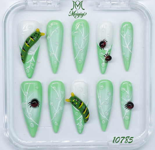 10785-MYY's designer original high-end design customized luxury hand-painted wearable nail art