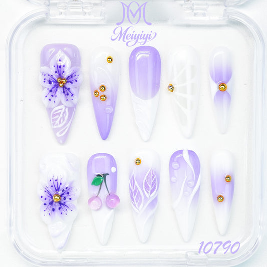 10790-MYY's designer original high-end design customized luxury hand-painted wearable nail art