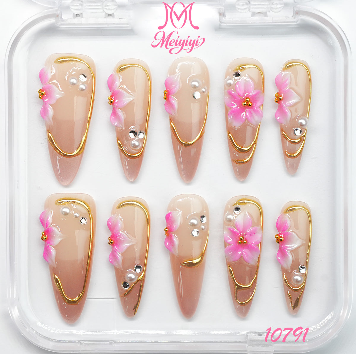 10791-MYY's designer original high-end design customized luxury hand-painted wearable nail art