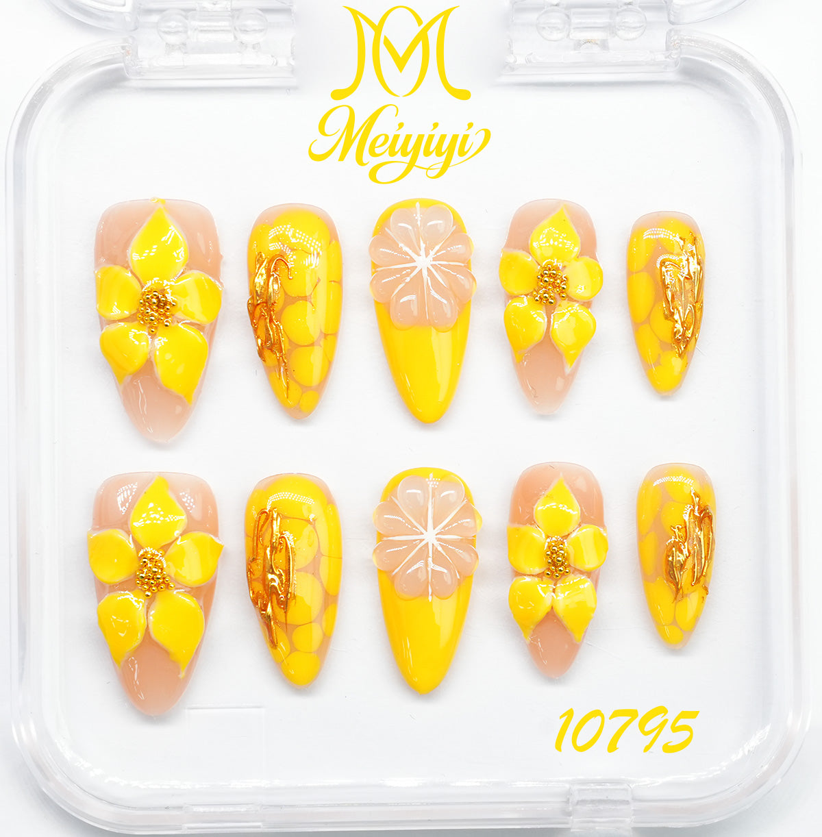 10795-MYY's designer original high-end design customized luxury hand-painted wearable nail art