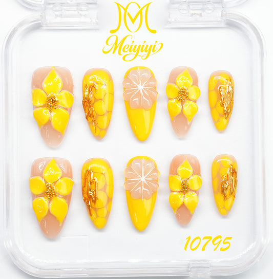 10795-MYY's designer original high-end design customized luxury hand-painted wearable nail art