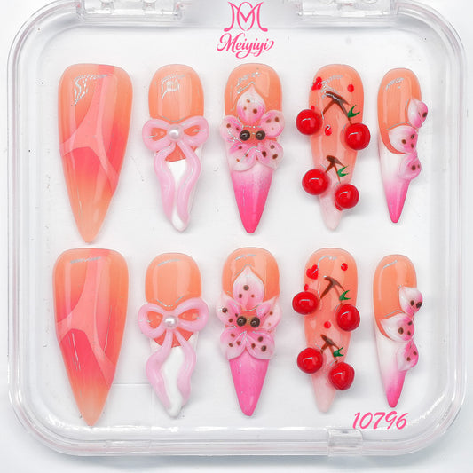 10796-MYY's designer original high-end design customized luxury hand-painted wearable nail art