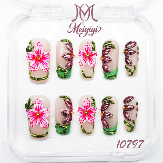 10797-MYY's designer original high-end design customized luxury hand-painted wearable nail art