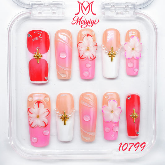 10799-MYY's designer original high-end design customized luxury hand-painted wearable nail art