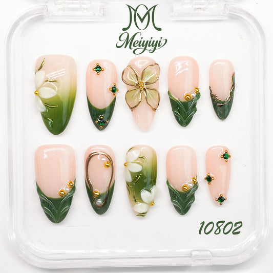 10802-MYY's designer original high-end design customized luxury hand-painted wearable nail art
