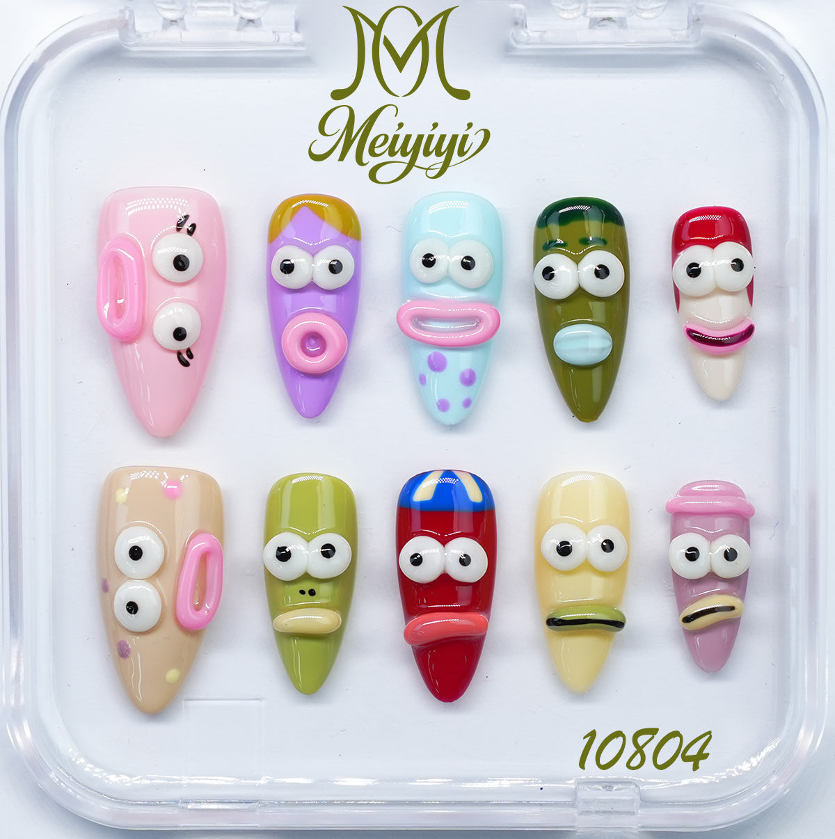 10804-MYY's designer original high-end design customized luxury hand-painted wearable nail art