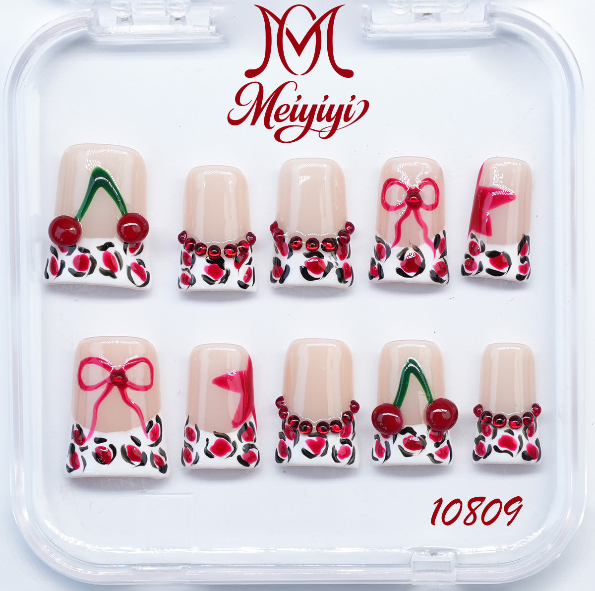 10809-MYY's designer original high-end design customized luxury hand-painted wearable nail art