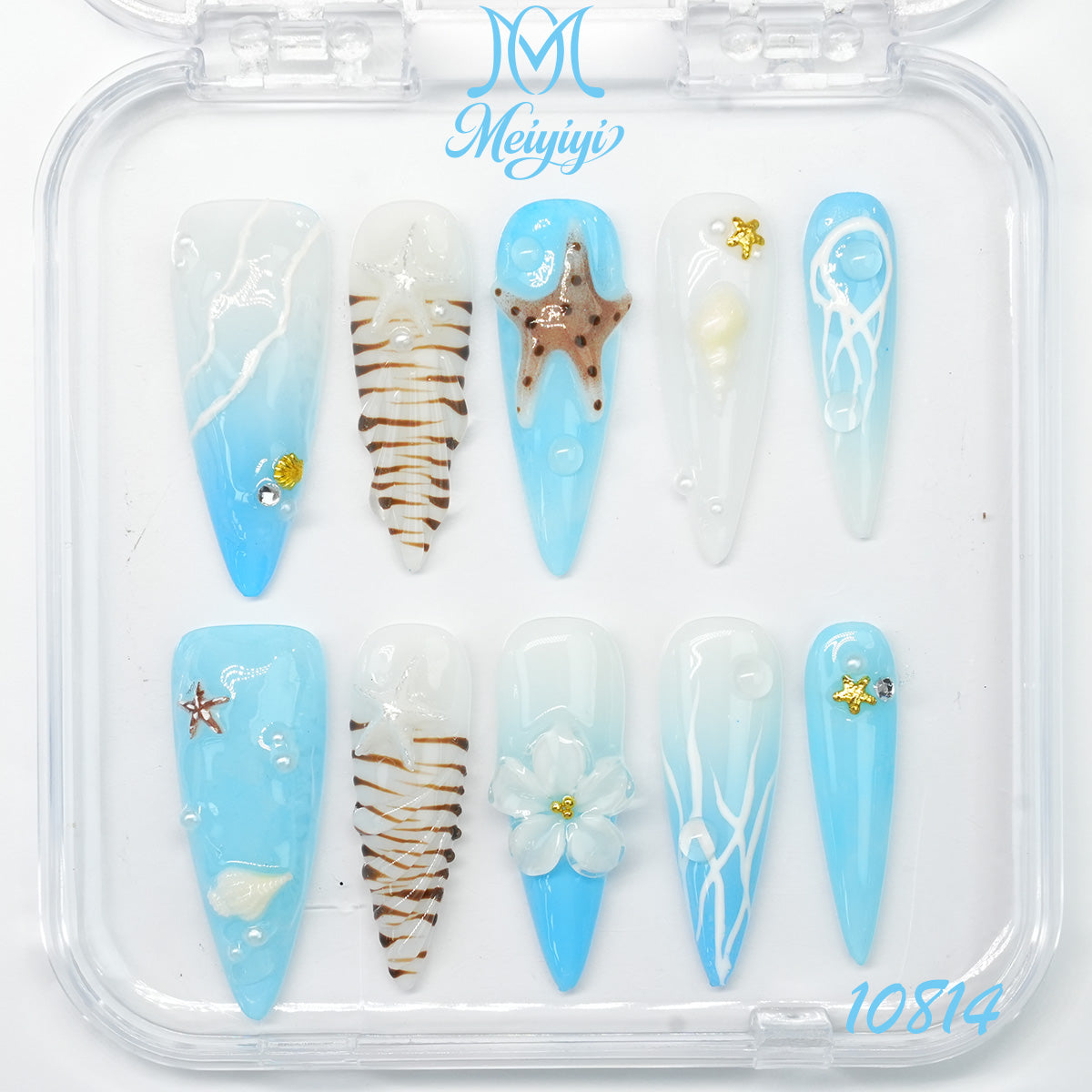 10814-MYY's designer original high-end design customized luxury hand-painted wearable nail art
