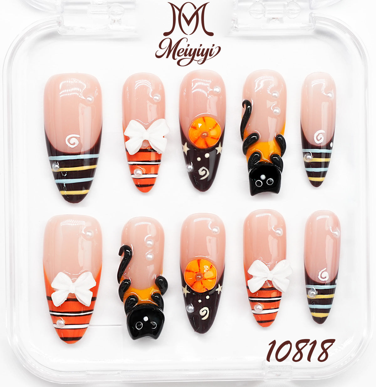 10818-MYY's designer original high-end design customized luxury hand-painted wearable nail art