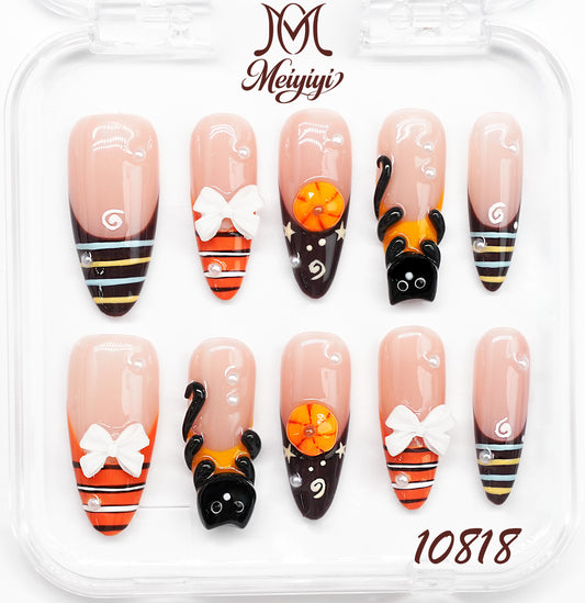 10818-MYY's designer original high-end design customized luxury hand-painted wearable nail art