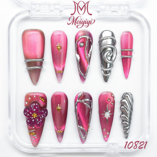 10821-MYY's designer original high-end design customized luxury hand-painted wearable nail art