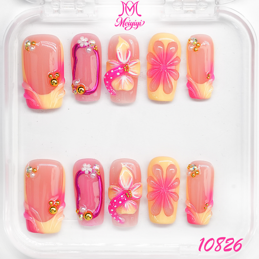 10826-MYY's designer original high-end design customized luxury hand-painted wearable nail art