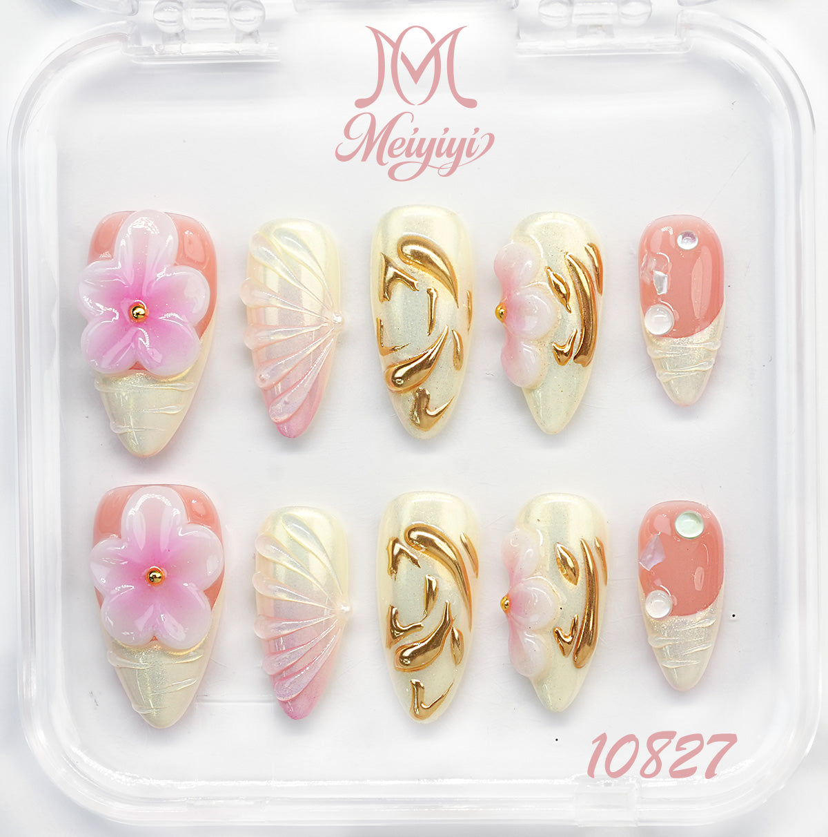 10827-MYY's designer original high-end design customized luxury hand-painted wearable nail art