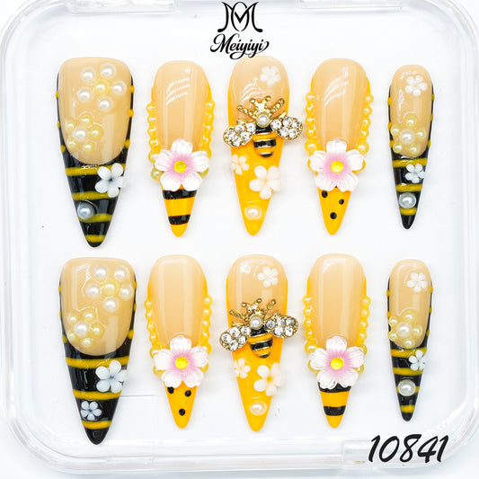 10841-MYY's designer original high-end design customized luxury hand-painted wearable nail art