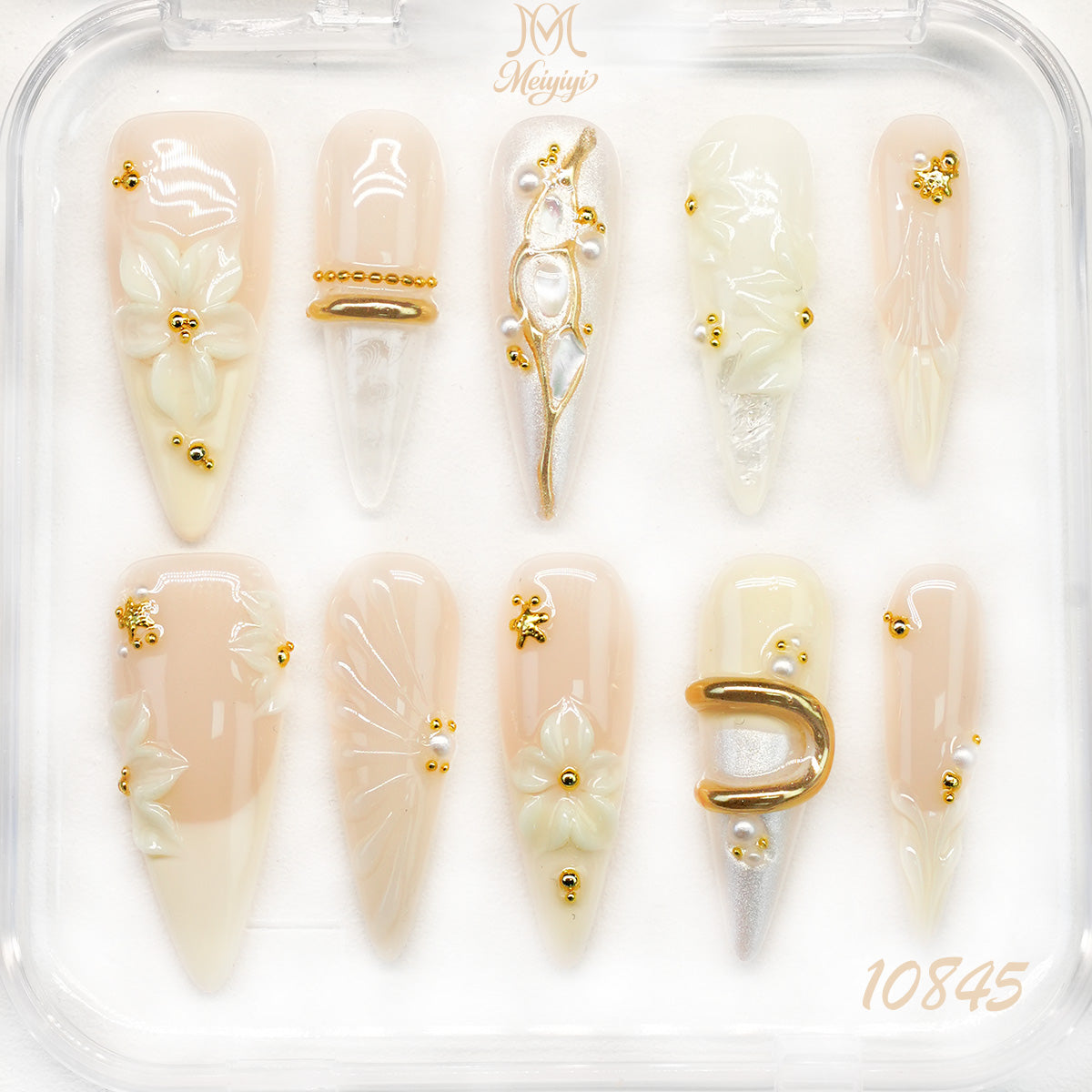 10845-MYY's designer original high-end design customized luxury hand-painted wearable nail art