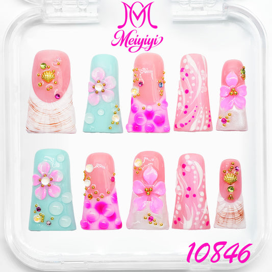 10846-MYY's designer original high-end design customized luxury hand-painted wearable nail art