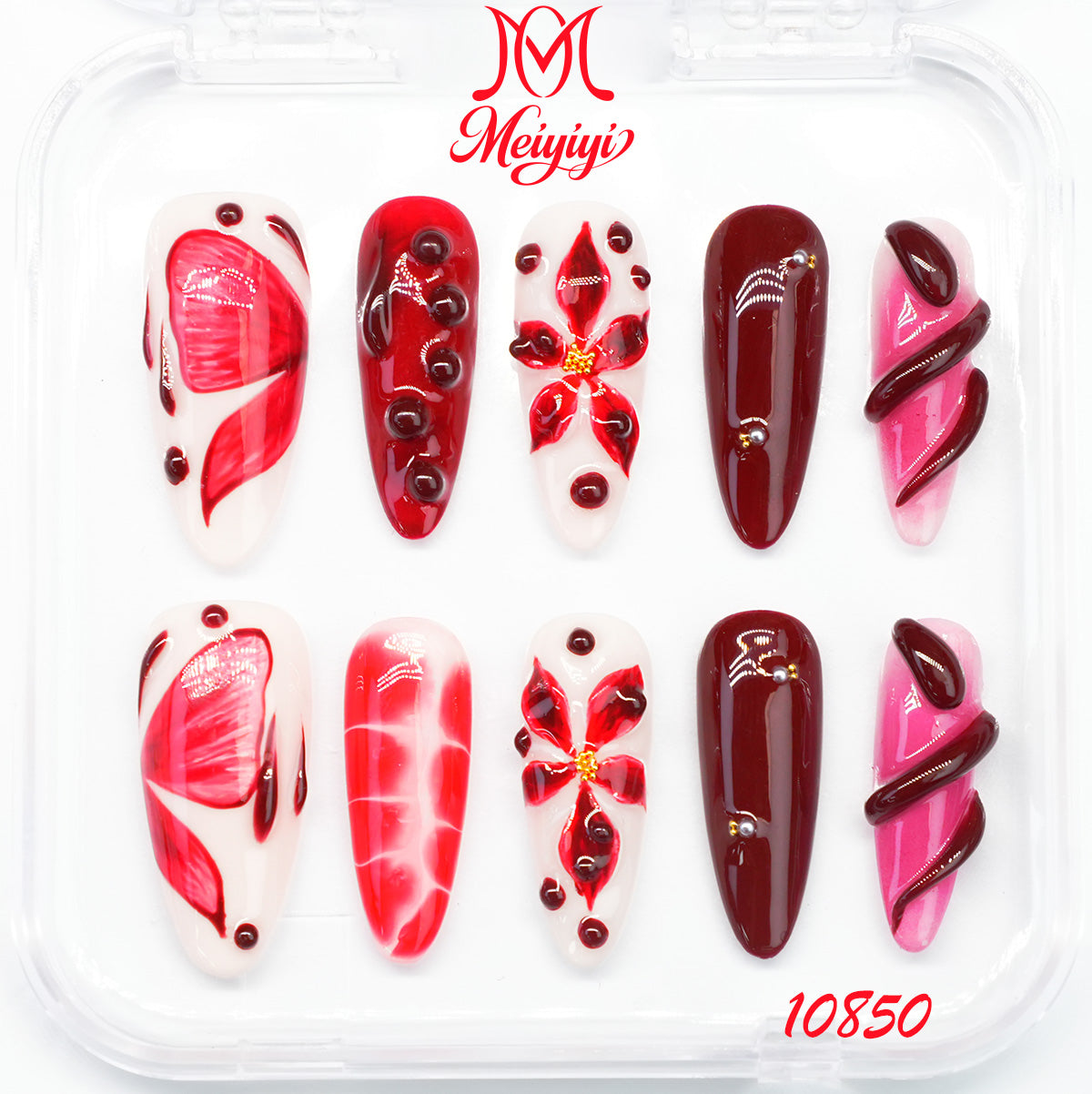 10850-MYY's designer original high-end design customized luxury hand-painted wearable nail art