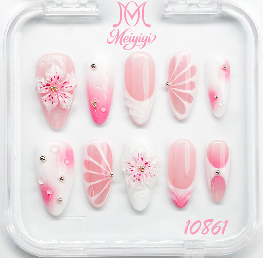 10861-MYY's designer original high-end design customized luxury hand-painted wearable nail art