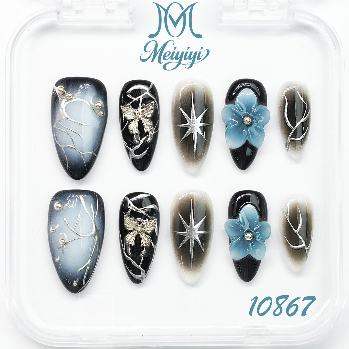 10867-MYY's designer original high-end design customized luxury hand-painted wearable nail art