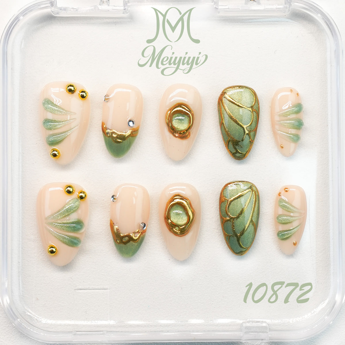 10872-MYY's designer original high-end design customized luxury hand-painted wearable nail art