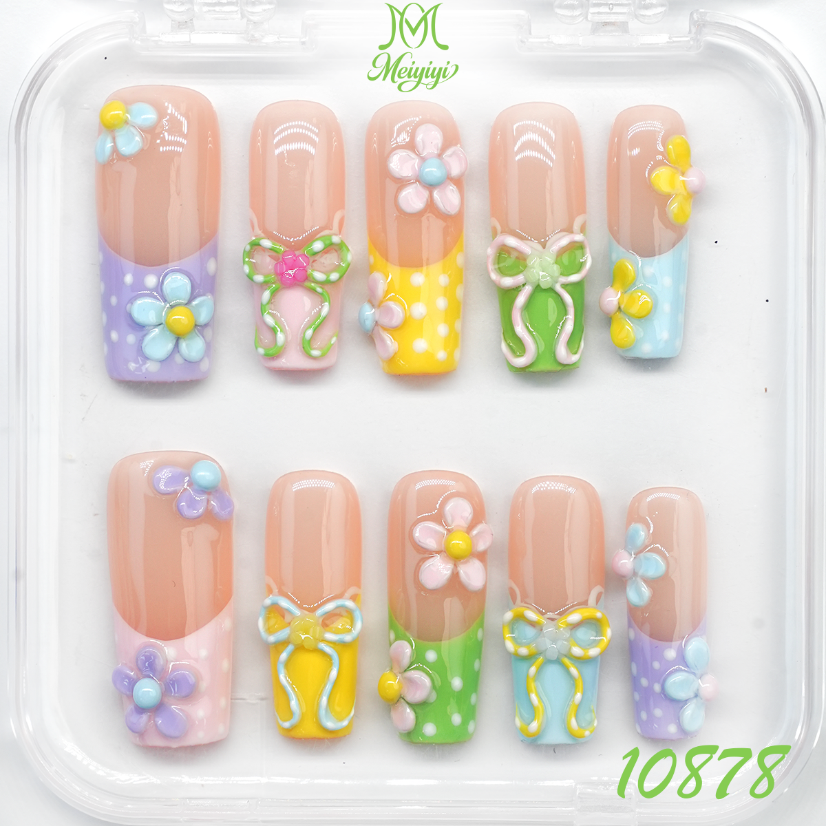 10878-MYY's designer original high-end design customized luxury hand-painted wearable nail art