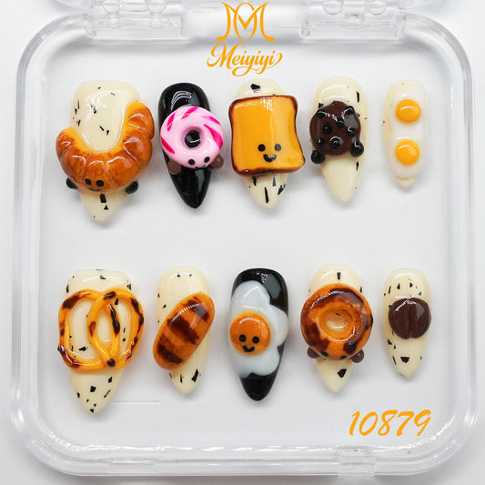 10879-MYY's designer original high-end design customized luxury hand-painted wearable nail art