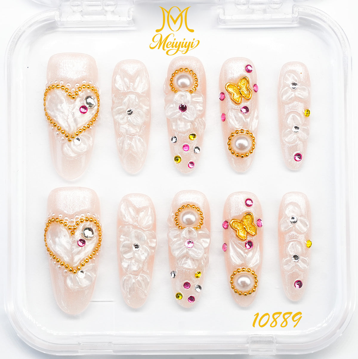10889-MYY's designer original high-end design customized luxury hand-painted wearable nail art